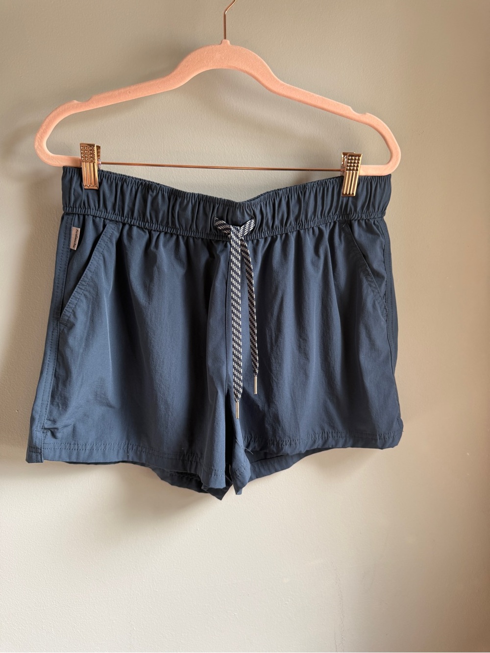 Avalanche Women's Slate Blue Nylon Athletic Drawstring Shorts-M